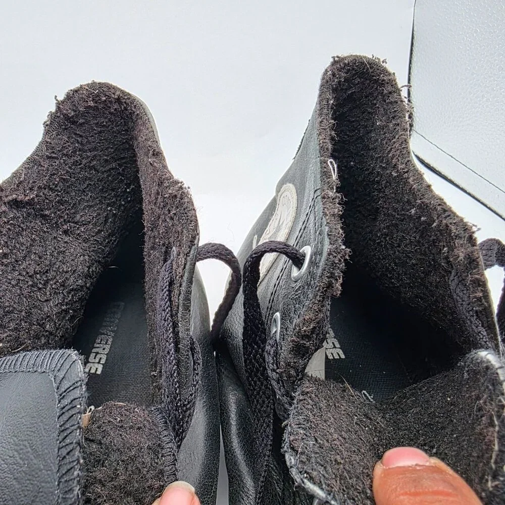 Converse All Star Leather Hi Top Mens Size 11 Black Casual Sneakers Athletic - Picture 10 of 15